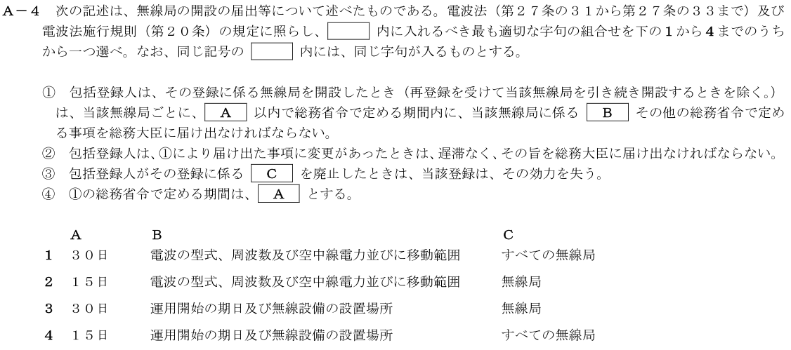 一陸技法規令和3年07月期第2回A04